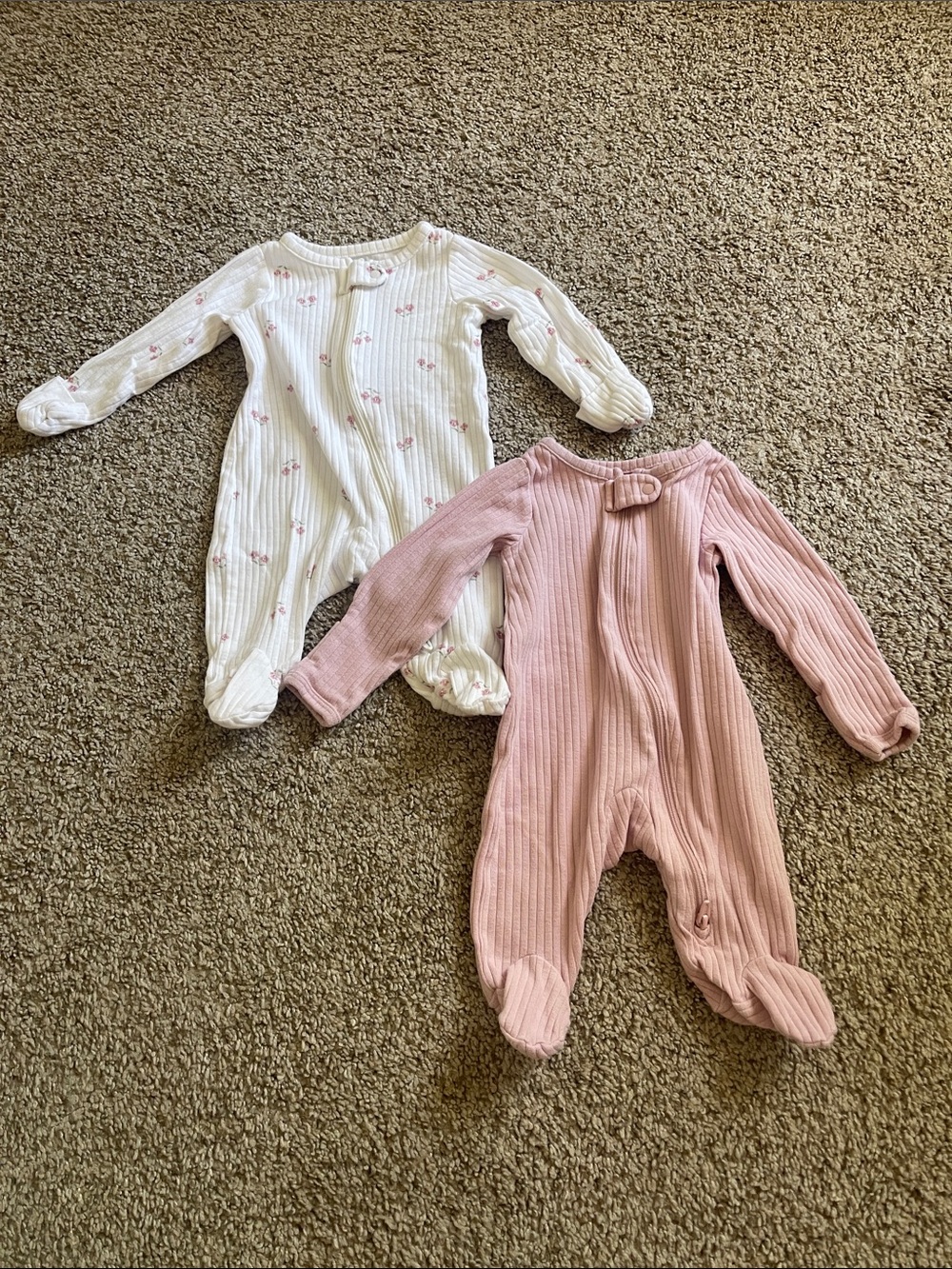 Ribbed Newborn Footed Sleeper Set